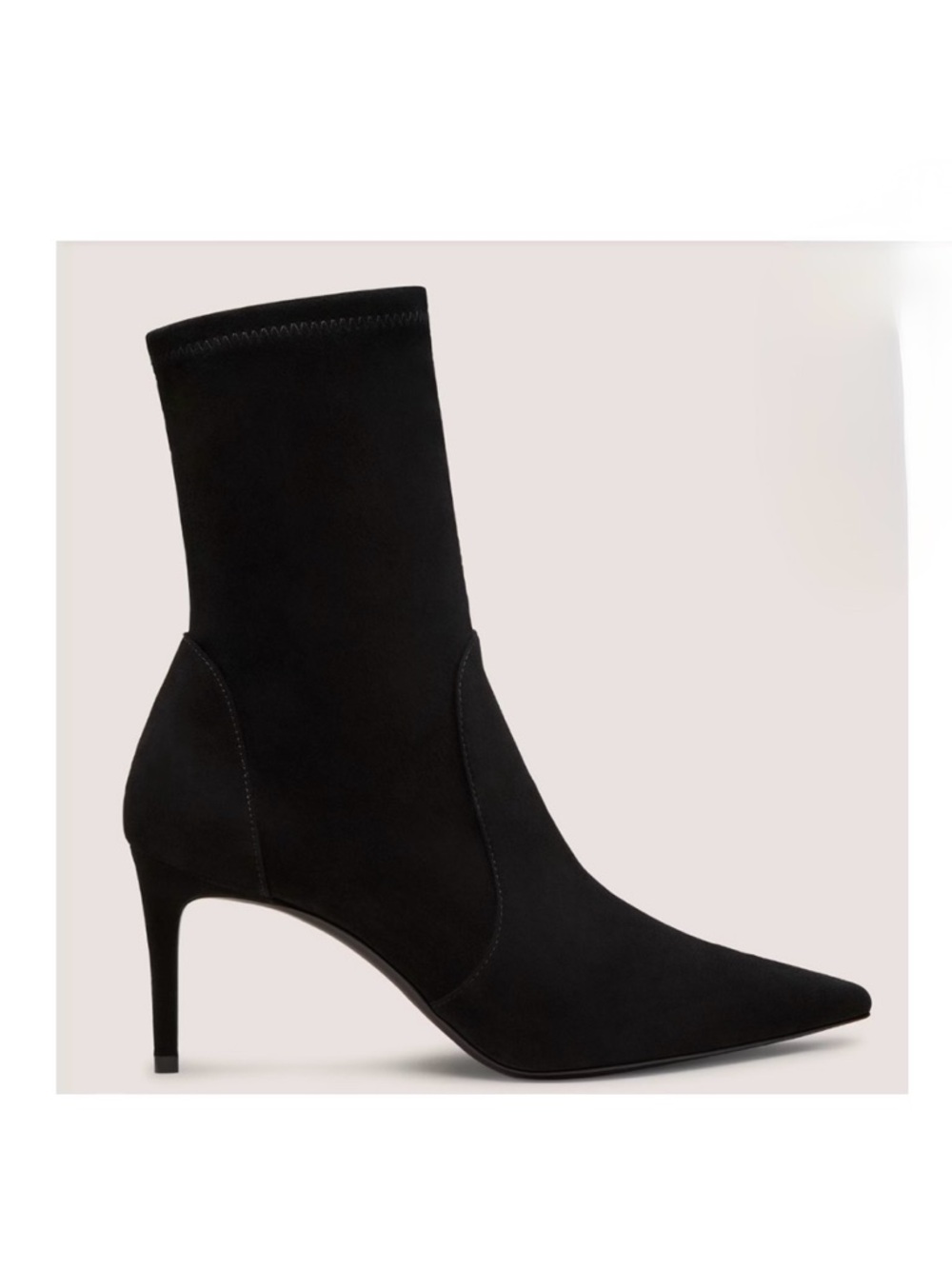 Stuart Weitzman 75mm Stretch black suede Bootie 6.5 women NEW no box